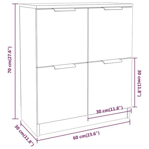 Skænk 60x30x70 cm konstrueret træ hvid