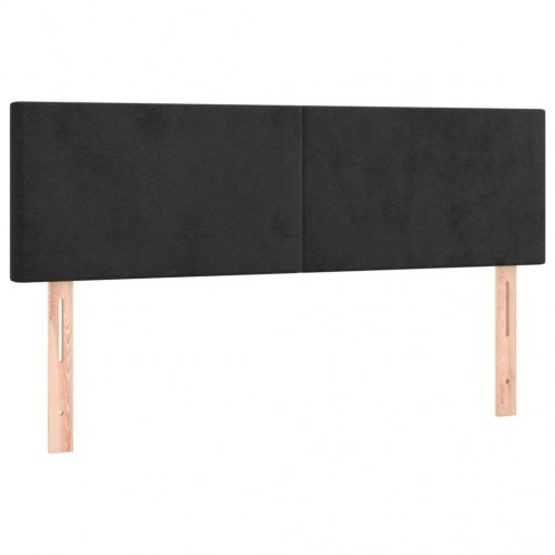 Kontinentalseng med madras 140x190 cm - fløjl, sort