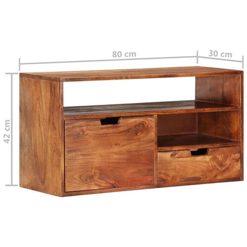 Tv-skab 80x30x42 cm massivt akacietræ