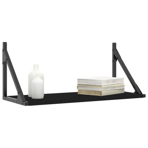 Væghylder 2 stk. 60x25x25,5 cm konstrueret træ sort