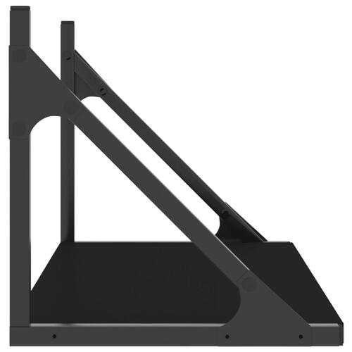 Væghylder 2 stk. 60x25x25,5 cm konstrueret træ sort
