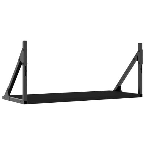 Væghylder 2 stk. 60x25x25,5 cm konstrueret træ sort
