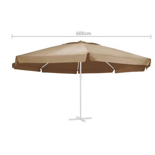 Parasoldug 600 cm gråbrun