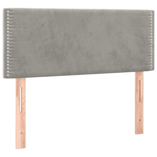 Kontinentalseng med madras 100×200 cm - fløjl, lysegrå
