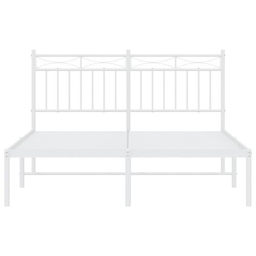 Sengeramme med sengegavl 140x200 cm metal hvid