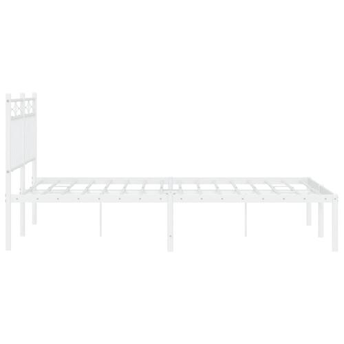 Sengeramme med sengegavl 140x200 cm metal hvid