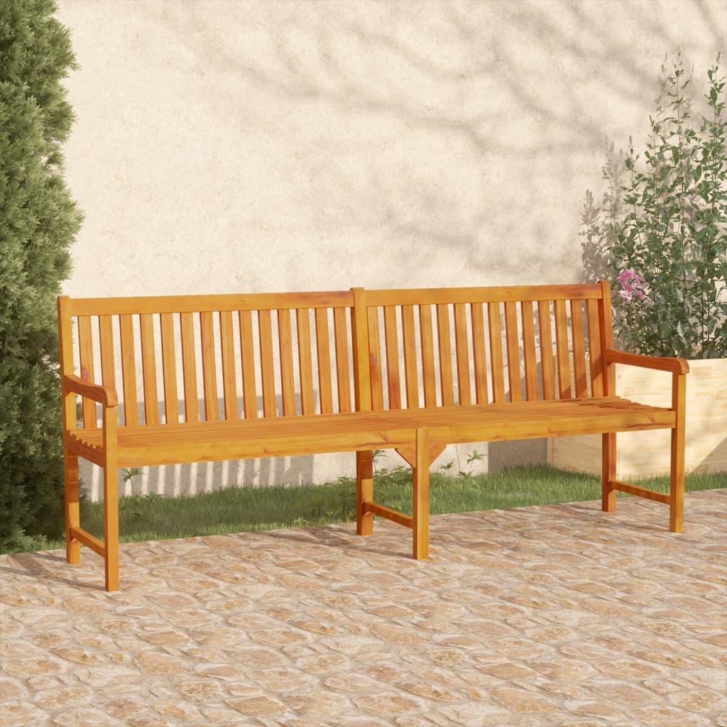 Havebænk i massivt akacietræ - 219 × 55,5 × 90 cm, 1 sæde billede
