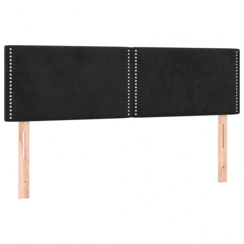 Kontinentalseng med madras 140x190 cm - fløjl, sort