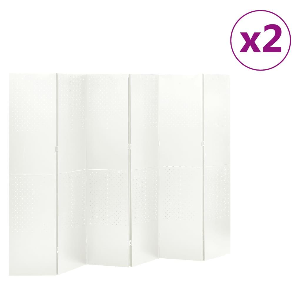 6-panels rumdelere 2 stk. 240x180 cm stål hvid