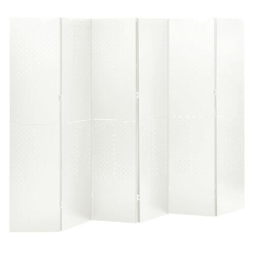 6-panels rumdelere 2 stk. 240x180 cm stål hvid