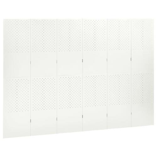 6-panels rumdelere 2 stk. 240x180 cm stål hvid