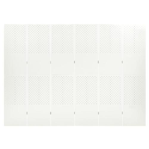 6-panels rumdelere 2 stk. 240x180 cm stål hvid