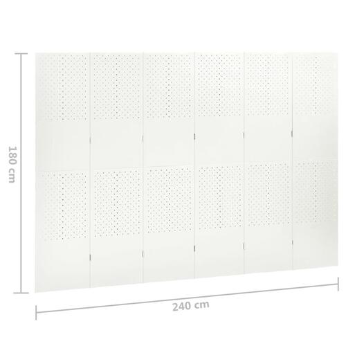 6-panels rumdelere 2 stk. 240x180 cm stål hvid