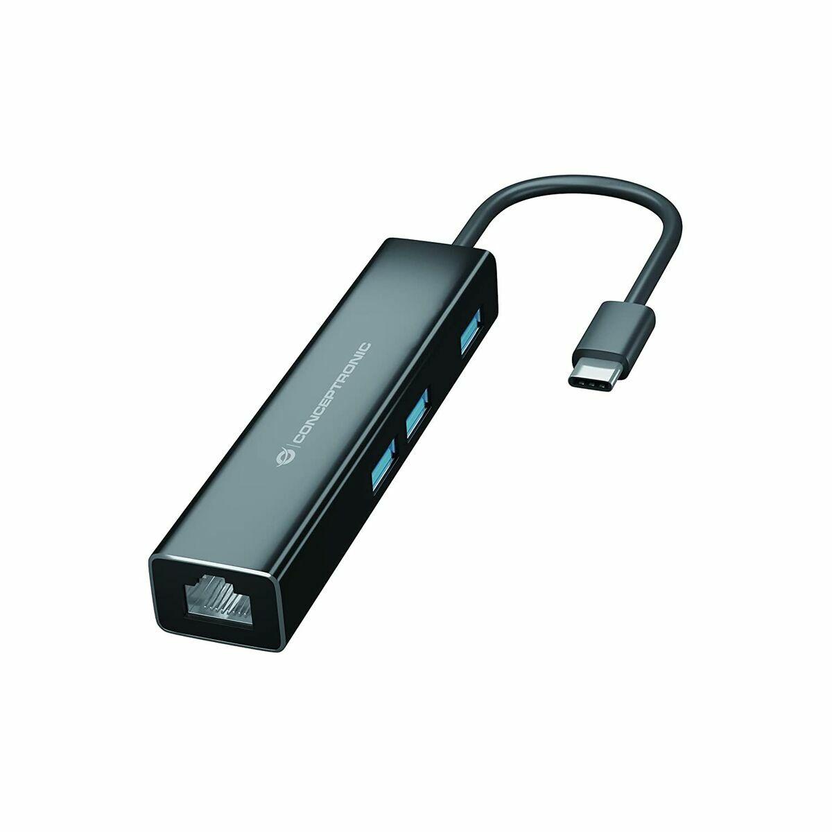 USB Hub Conceptronic DONN07B Sort