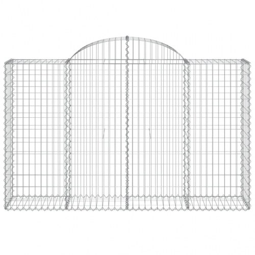 Buede gabionkurve - 9 stk. 200 × 50 × 120/140 cm i galvaniseret jern