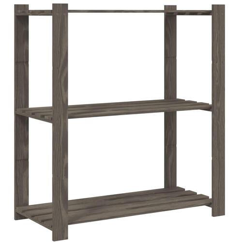 Opbevaringsreol 3 hylder 80x38x90 cm massivt fyrretræ grå