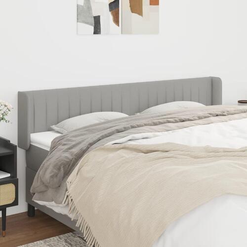 Sengegavl med kanter 183x16x78/88 cm stof lysegrå