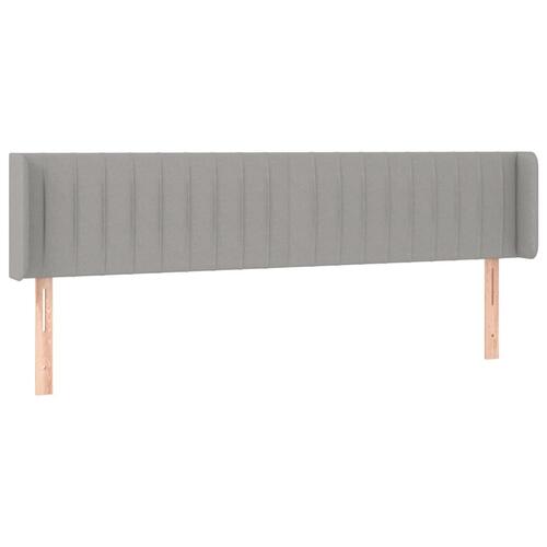 Sengegavl med kanter 183x16x78/88 cm stof lysegrå