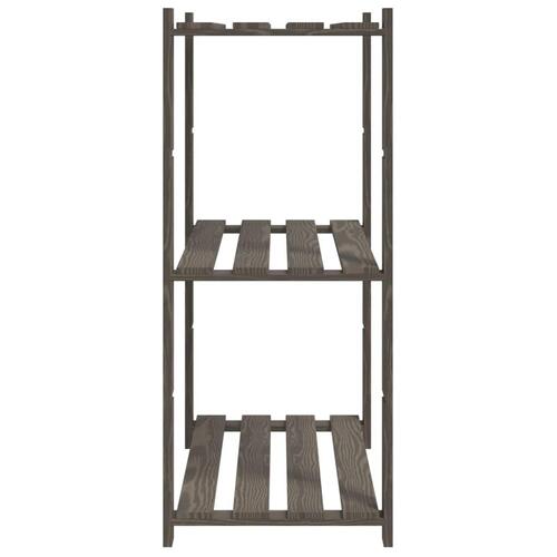 Opbevaringsreol 3 hylder 80x38x90 cm massivt fyrretræ grå
