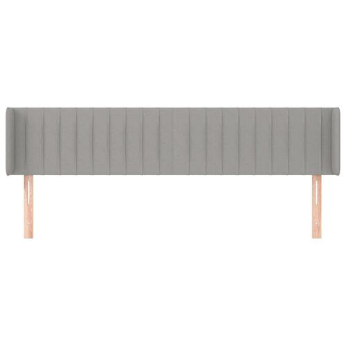Sengegavl med kanter 183x16x78/88 cm stof lysegrå