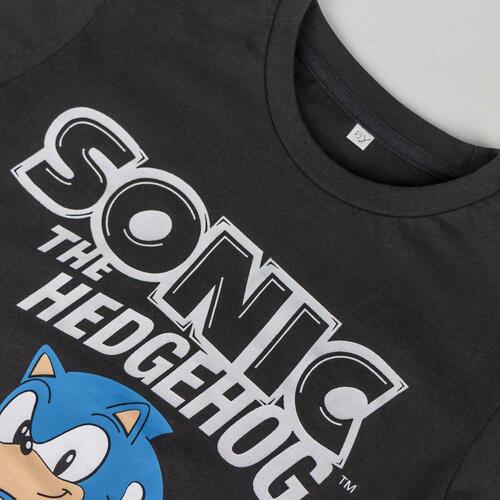 Børne Kortærmet T-shirt Sonic Sort 5 år