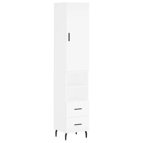 Skab 34,5x34x180 cm konstrueret træ hvid