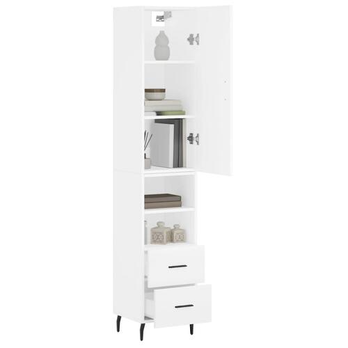 Skab 34,5x34x180 cm konstrueret træ hvid
