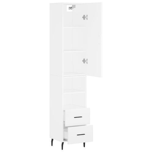 Skab 34,5x34x180 cm konstrueret træ hvid