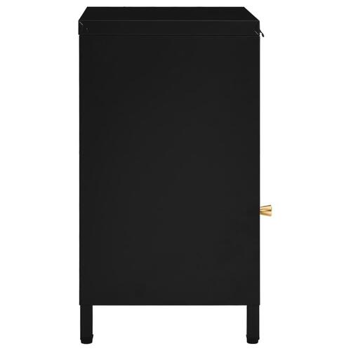 Natborde 2 stk. 40x30x54,5 cm stål og glas sort