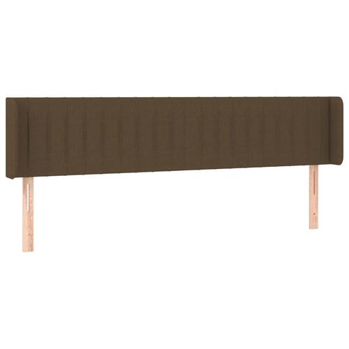 Sengegavl med kanter 183x16x78/88 cm stof mørkebrun