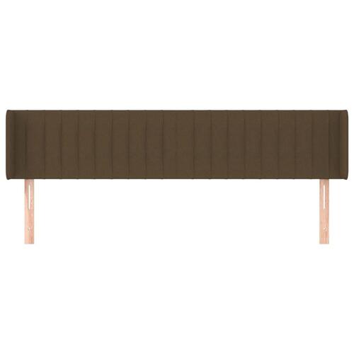 Sengegavl med kanter 183x16x78/88 cm stof mørkebrun