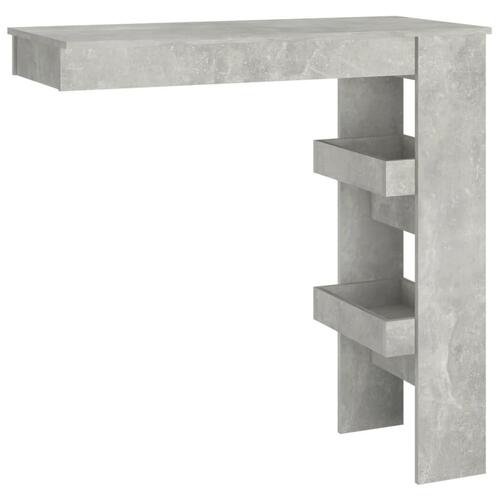 Vægmonteret barbord 102x45x103,5 cm konstrueret træ betongrå