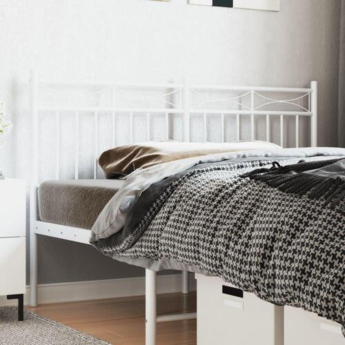 Sengegavl 150 cm metal hvid