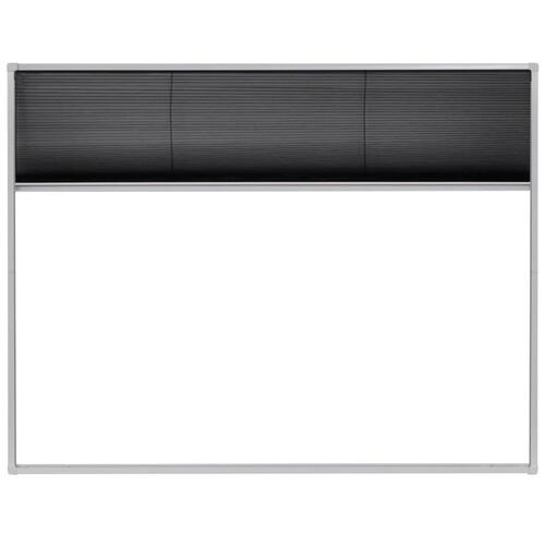 Plisseret insektnet til vinduer aluminium 130 x 100 cm