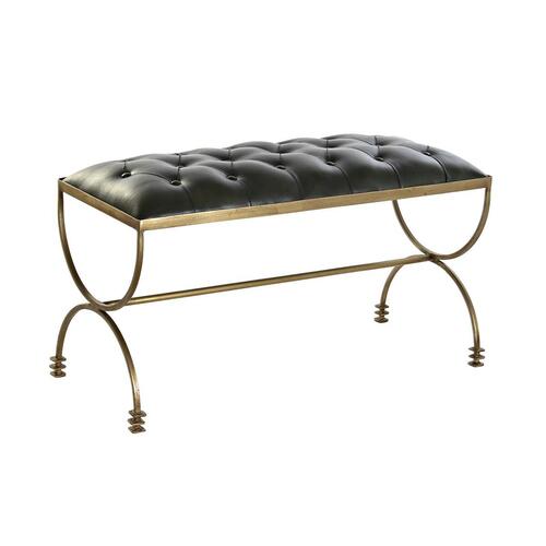 Foot-of-bed Bench 90 x 38 x 52 cm Gylden Metal Grøn Metallic