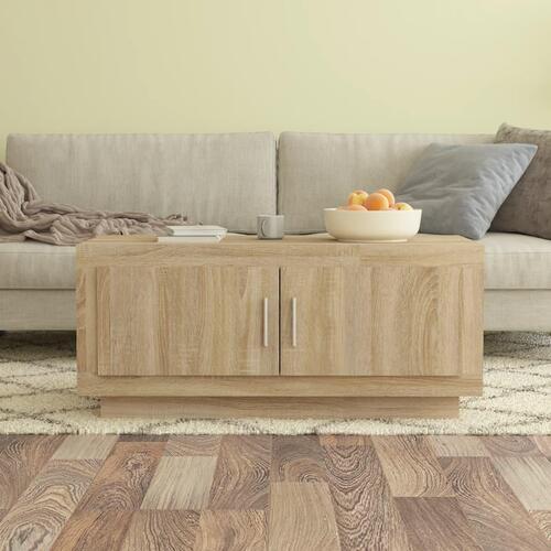 Sofabord 102x50x45 cm konstrueret træ sonoma-eg