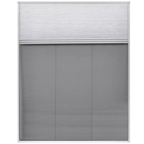 Plisseret insektnet til vinduer aluminium 80 x 100 cm med afskygning