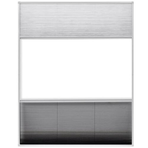 Plisseret insektnet til vinduer aluminium 80 x 100 cm med afskygning
