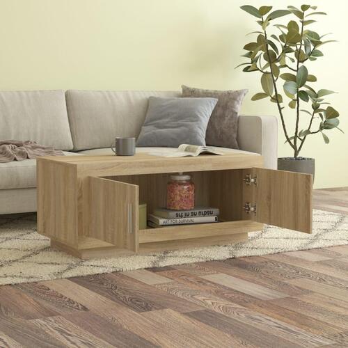 Sofabord 102x50x45 cm konstrueret træ sonoma-eg