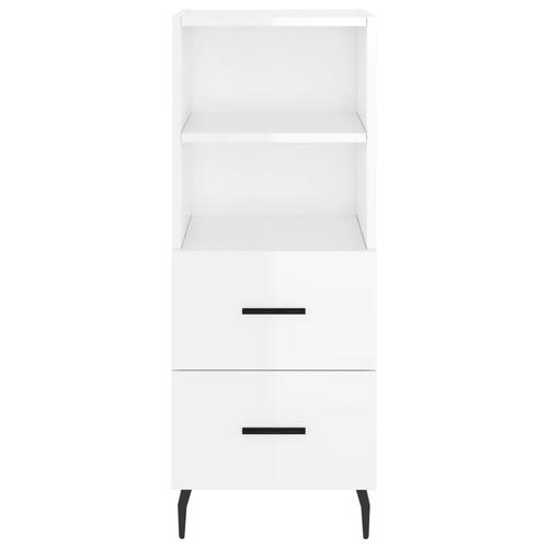 Skab 34,5x34x180 cm konstrueret træ hvid højglans