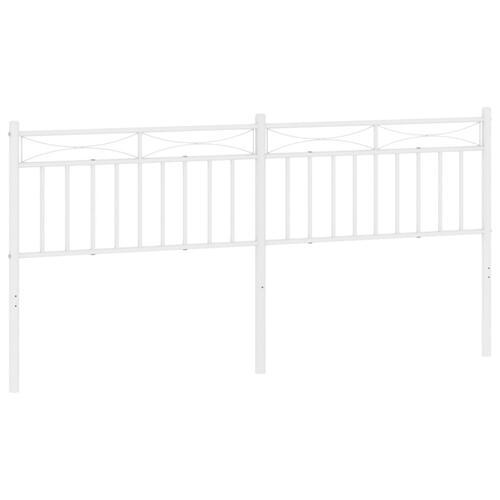Sengegavl 180 cm metal hvid