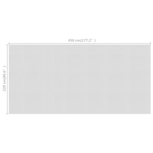 Flydende solopvarmet poolovertræk 450x220 cm PE grå