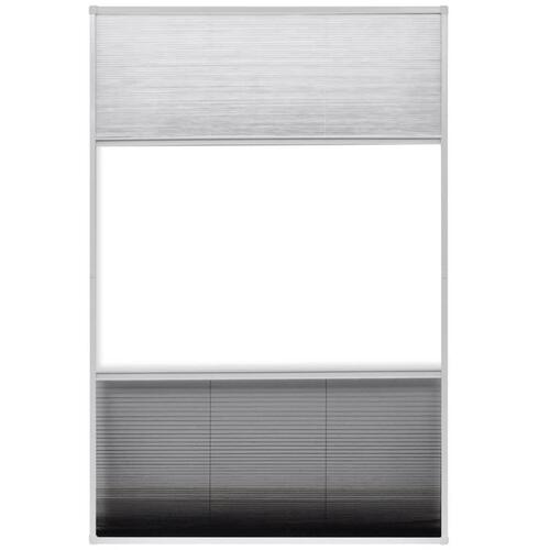 Plisseret insektnet til vinduer aluminium 80 x 120 cm med afskygning
