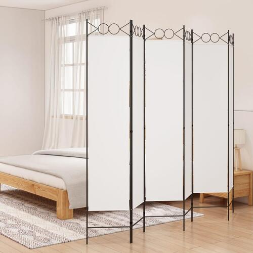 6-panels rumdeler 240x200 cm stof hvid