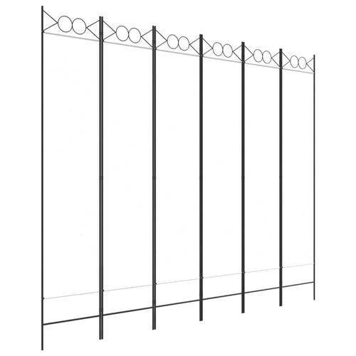 6-panels rumdeler 240x200 cm stof hvid