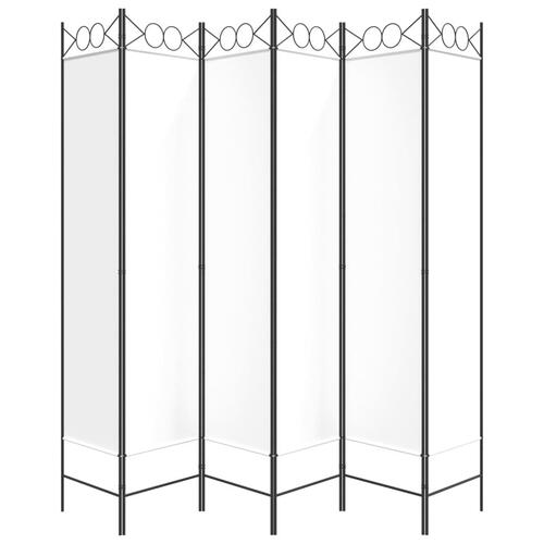 6-panels rumdeler 240x200 cm stof hvid