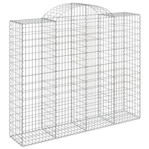 Buede gabionkurve - 8 stk. 200×50×160/180 cm i galvaniseret jern