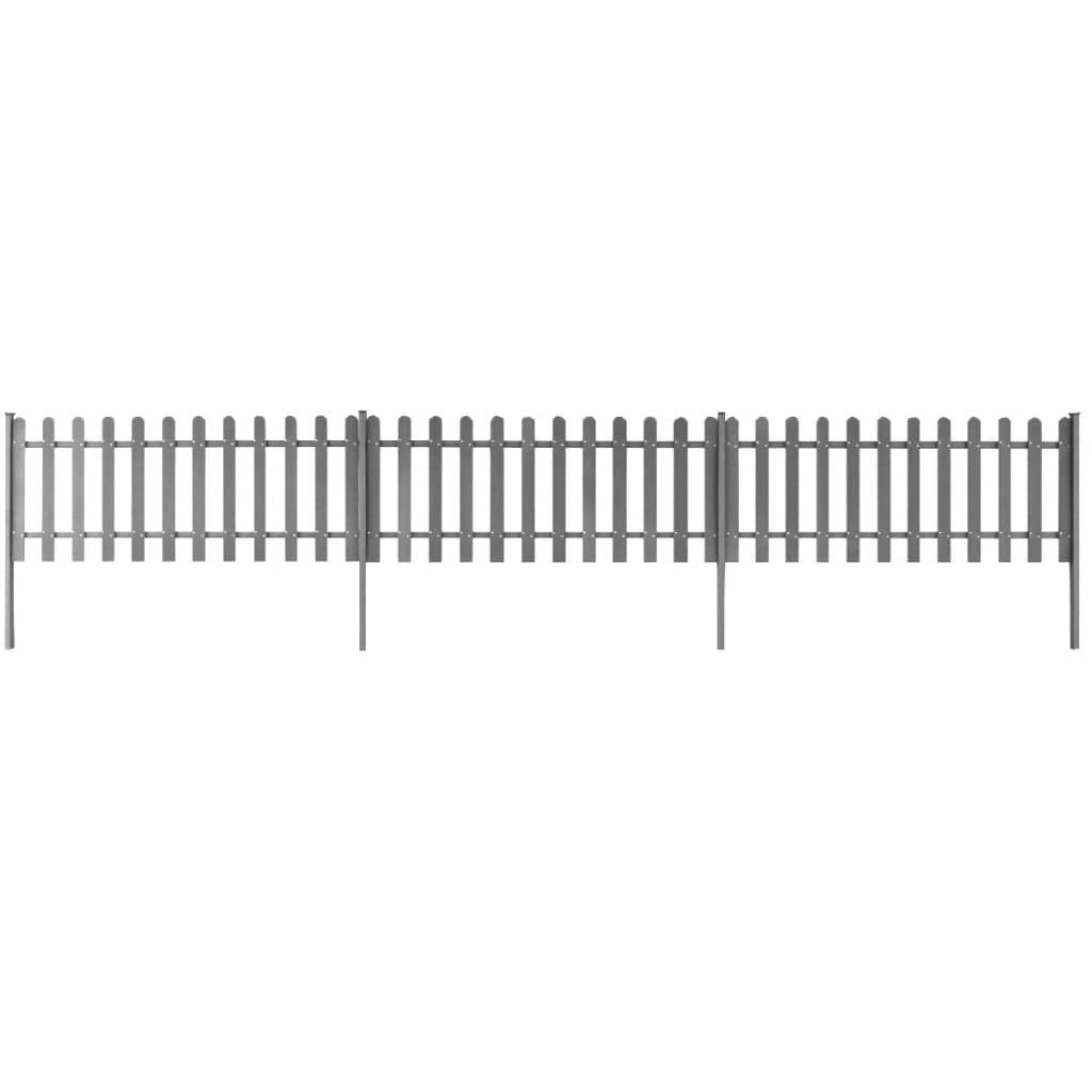 Stakit med stolper 3 stk. WPC 600x80 cm