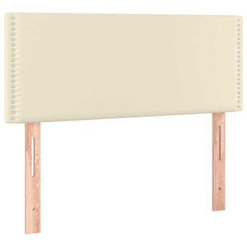 Sengegavl med LED-lys 100x5x78/88 cm kunstlæder cremefarvet