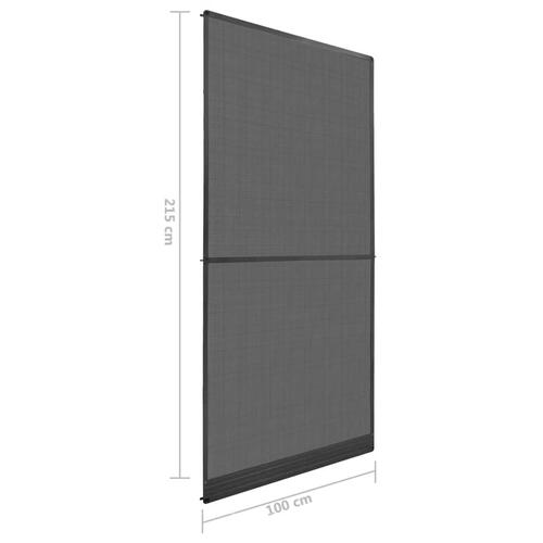 Hængslet insektnet til dør 100x215 cm antracitgrå